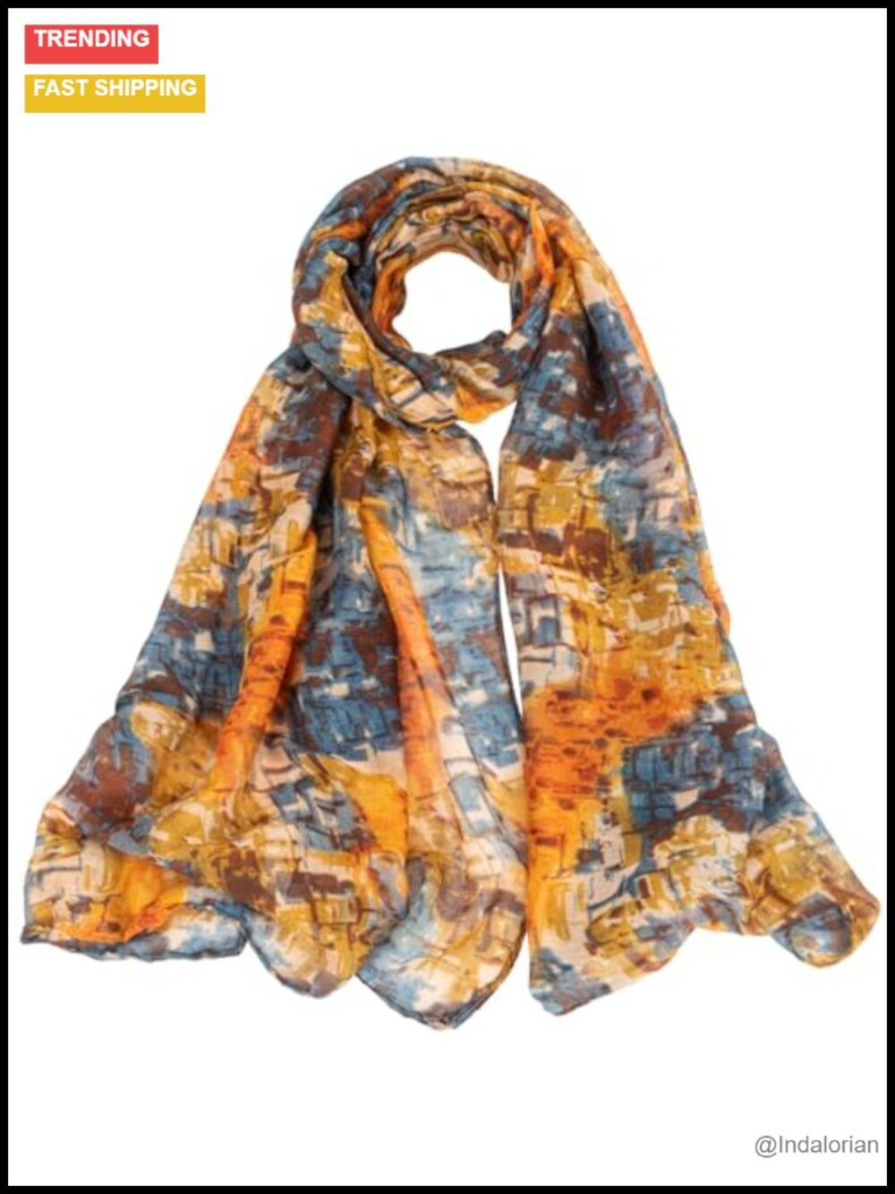 Lightweight Boho Floral Scarf Shawl Wrap for Spring Summer - Picture 5 of 6